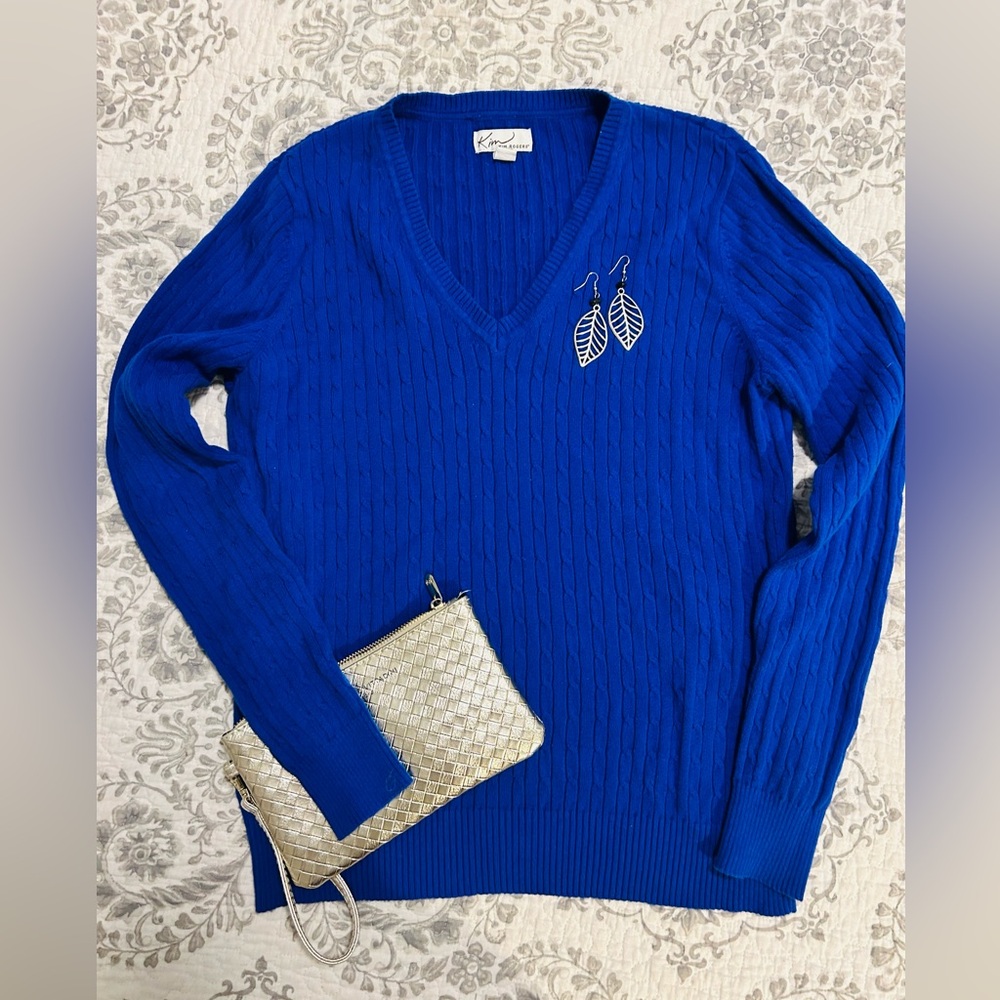 Blue V-Neck Sweater